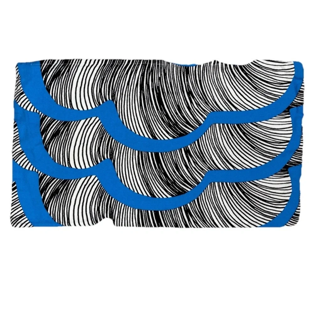 2 Ikea Doftranka Pillowcases Covers Shams Blue Black Pink Zip Abstract Cotton